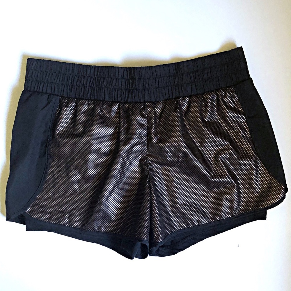 Demi Lovato for Fabletics Metallic Mesh Shorts | M
